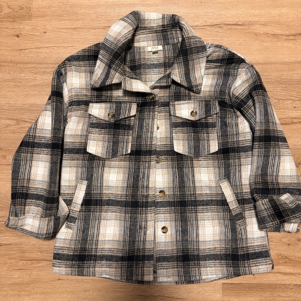 a.n.a Checkered Wool-Blend Jacket